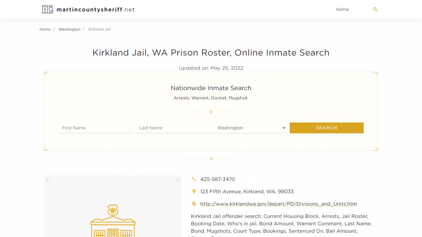 Kirkland Jail, WA Prison Roster, Online Inmate Search ...